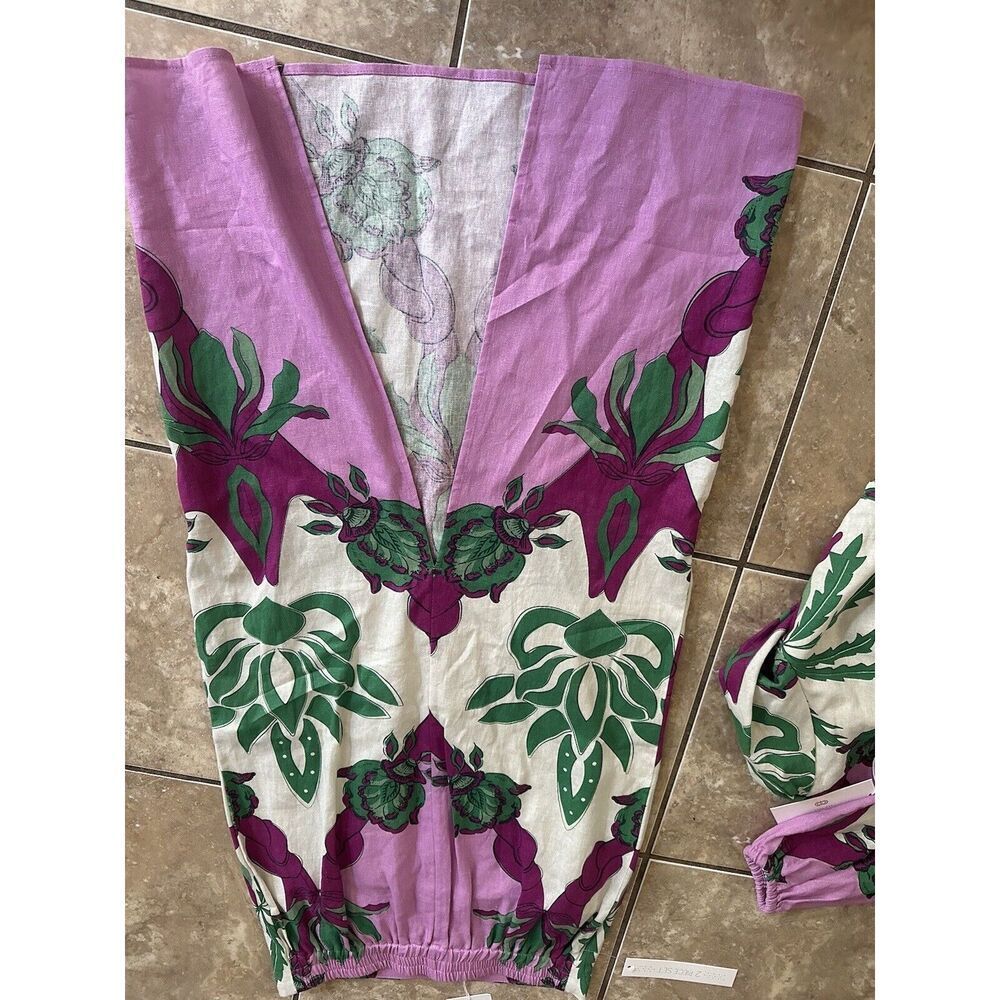 Caroline Constas Top Blouse Skirt Set 2 Piece Matching NWT Purple Floral XS - Picture 12 of 12